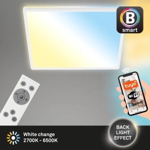 Brilo Smart Deckenleuchte mit App-Steuerung, Fernbedienung und einstellbarer Farbtemperatur.
