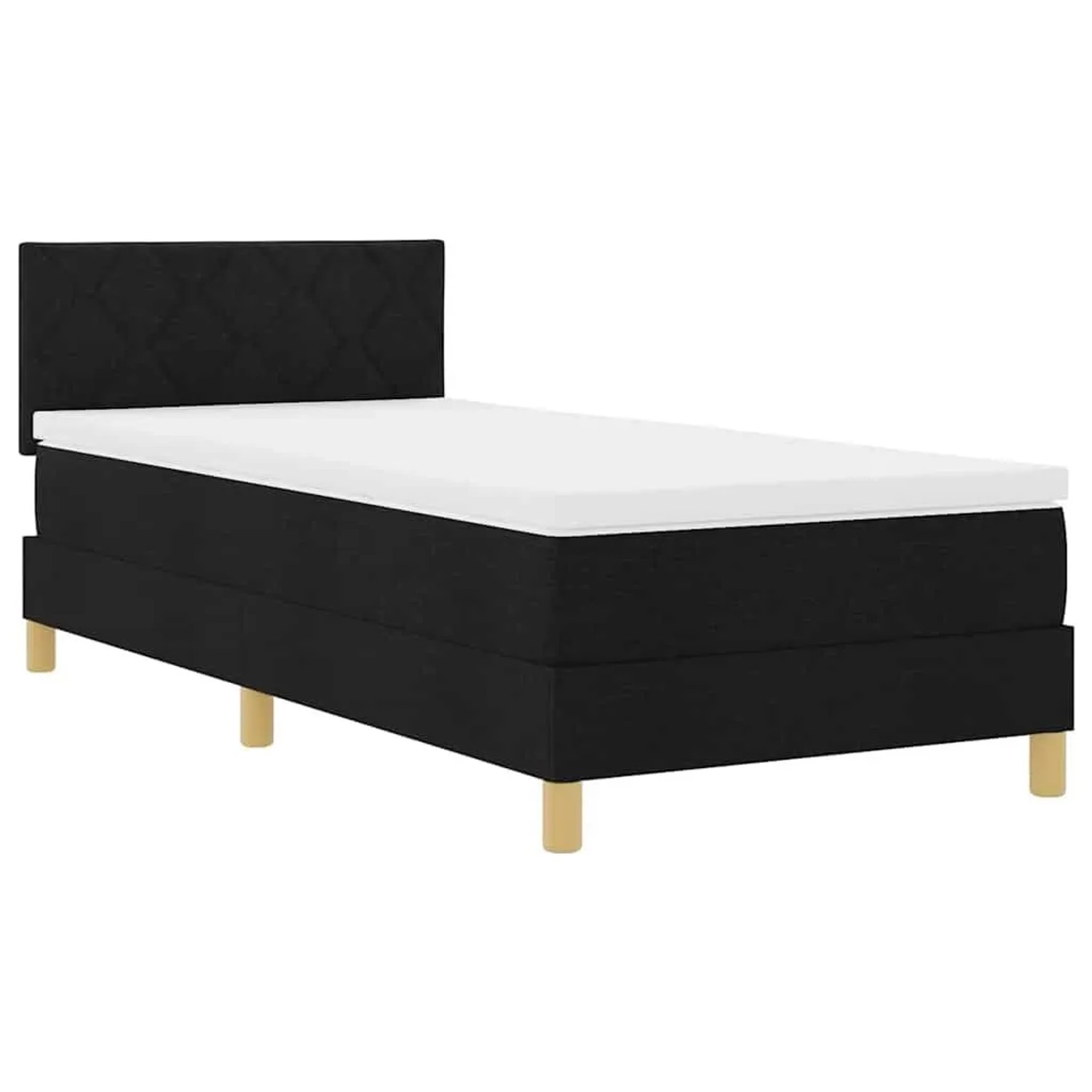 vidaXL LED Boxspringbett mit Matratze Schwarz 100 x 200 cm Stoff 3342494 günstig online kaufen