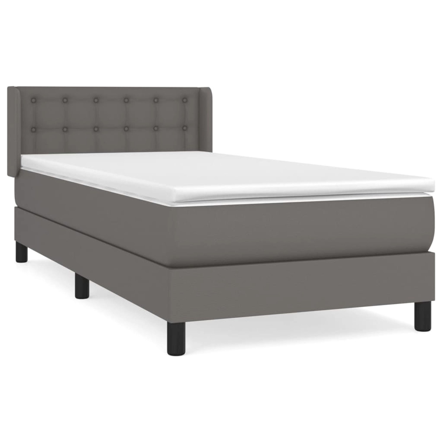 vidaXL Boxspringbett mit Matratze Grau 90x200 cm Kunstleder1387751 günstig online kaufen