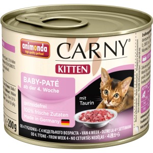 Carny Kitten Baby-Paté Katzen-Nassfutter, 200g Dose. Alleinfutter für Katzenkinder.