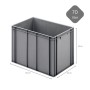 Graue PROREGAL Eurobox (70 Liter) mit geschlossenem Griff, 42x40x60 cm. Ideal zur Aufbewahrung.