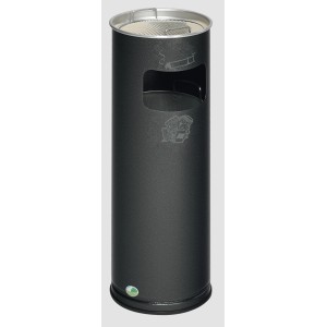 PROREGAL Klassischer Kombiascher Rund HxBxT 66 x 23 x 23 cm Verzinkter Stahl Grau