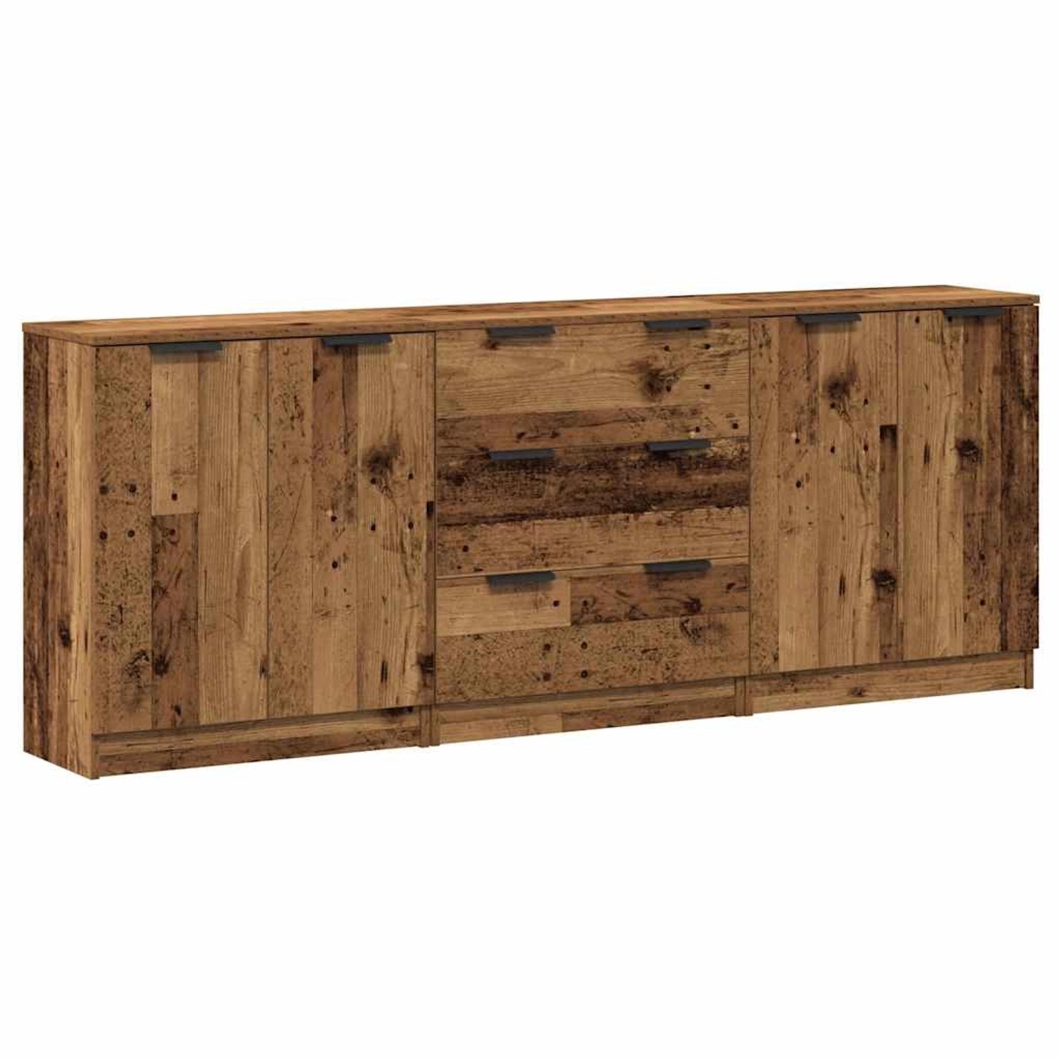 vidaXL Sideboards 3 Stk Altholz-Optik 60x30x70 cm Holzwerkstoff 3329225 günstig online kaufen