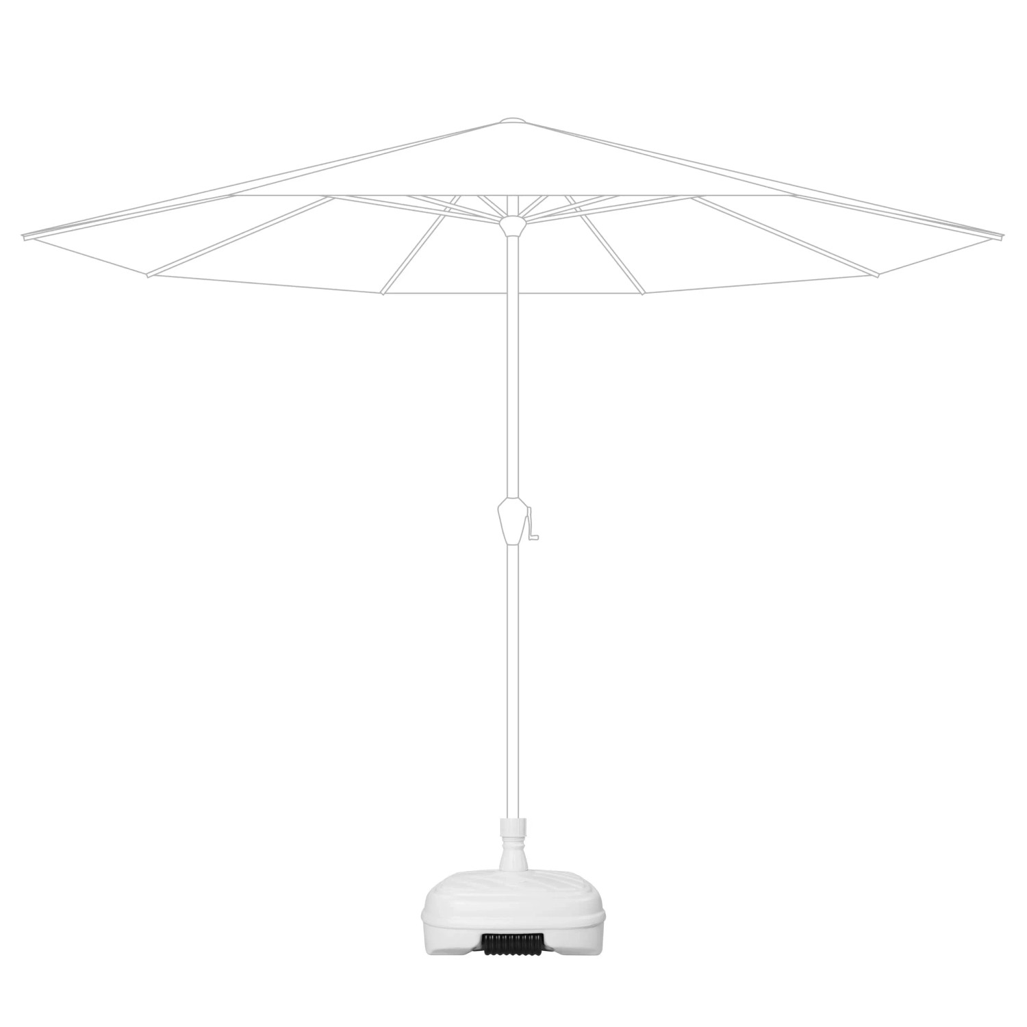 Weißer Doppler Füllsockel 48 l mit Rollen für Sonnenschirme (Rohr 33-48 mm).