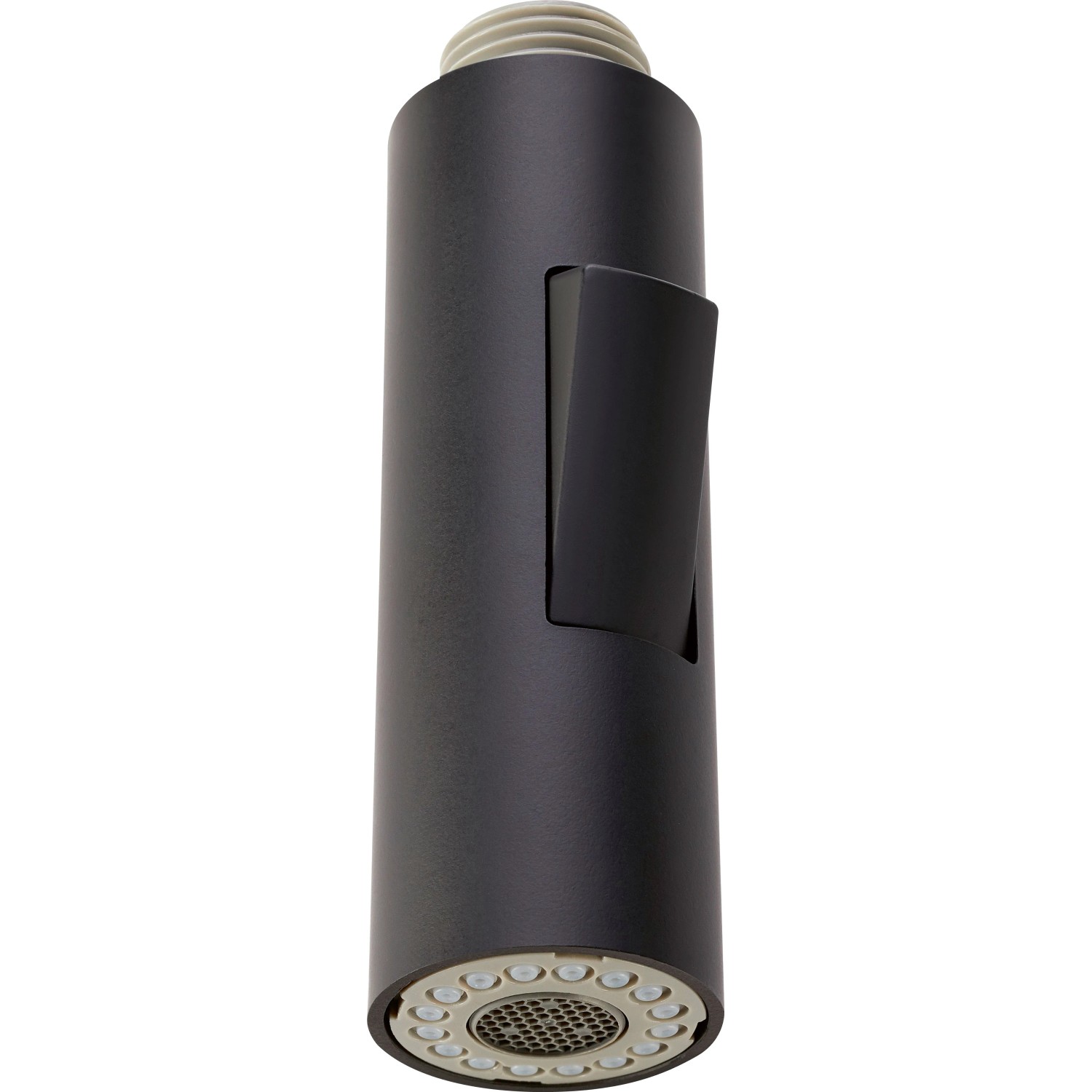 Schwarze Ersatz-Geschirrbrause 21 mm (G 1/2) für Küchenarmatur, mit zwei Strahlarten.
