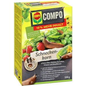 Compo Schneckenkorn 550g Packung mit Schnecken, Erdbeeren und Gemüse. Schutz für Nützlinge.