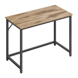 Vasagle Schreibtisch, 100x76x50 cm, braun-schwarz, Computertisch mit Stahlrahmen.