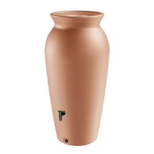 Waterform Regentonne Velcan, 230 l, Terrakotta, mit Hahnanschluss. Ideal für die Gartenbewässerung.
