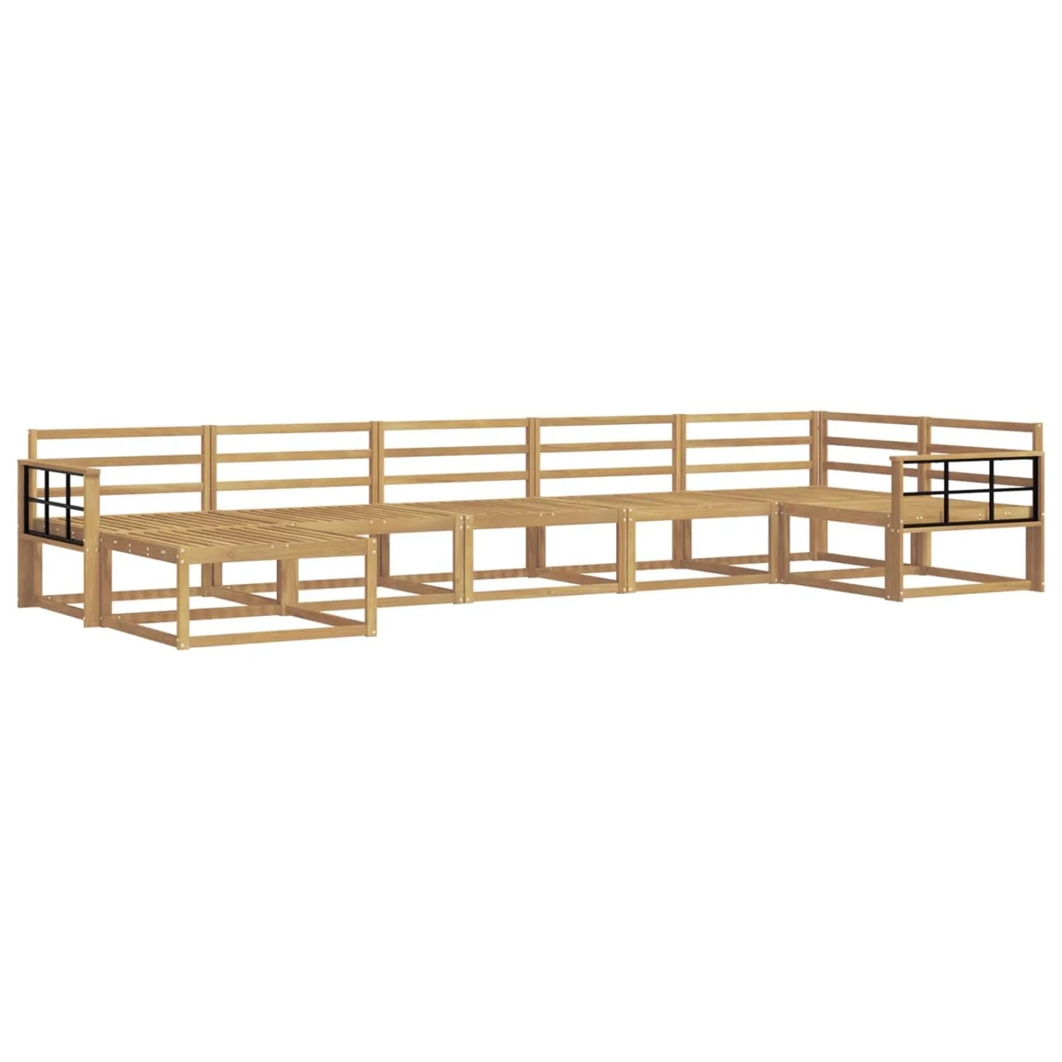 vidaXL Outdoor-Sofagarnitur 7 Stk Weiß Massivholz Akazie 3386768