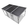 vidaXL Tapeziertische, 3 klappbare, schwarze Tische mit Aluminiumrahmen und Eisenbeinen.
