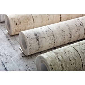 Rollen der EDEM Holz Tapete 81108BR00 in Weiß, Grau und Anthrazit mit Shabby Chic Muster.