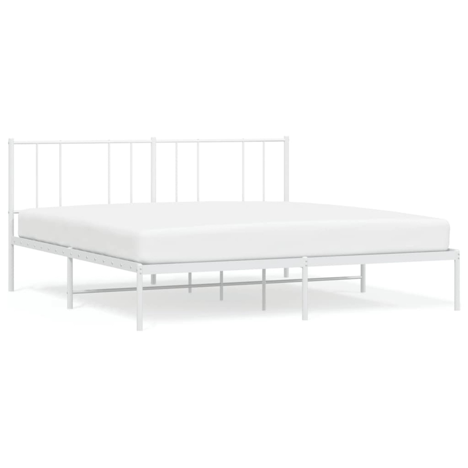 vidaXL Bettgestell mit Kopfteil Metall Weiß 180x200 cm 352533 günstig online kaufen