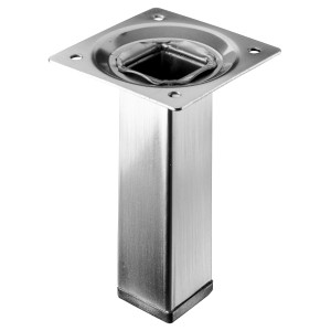 Hettich Tischbein, 100 mm hoch, Edelstahl-Optik, eckig, für Möbel.