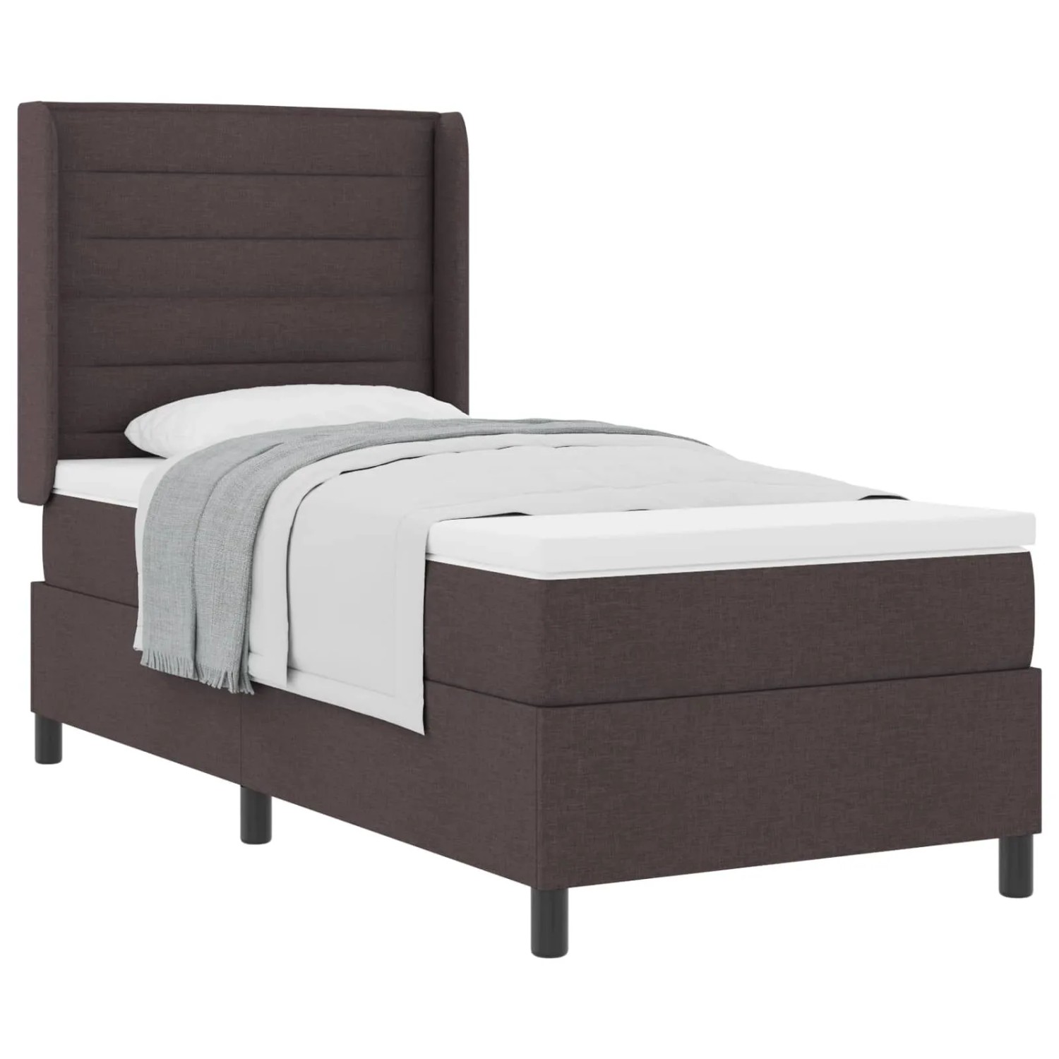 vidaXL Boxspringbett mit Matratze Dunkelbraun 80 x 200 cm Stoff 3341549