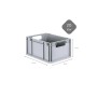 Graue PROREGAL Eurobox 20L mit Griffen, 30x40x22cm, als Aufbewahrungsbox im Set.