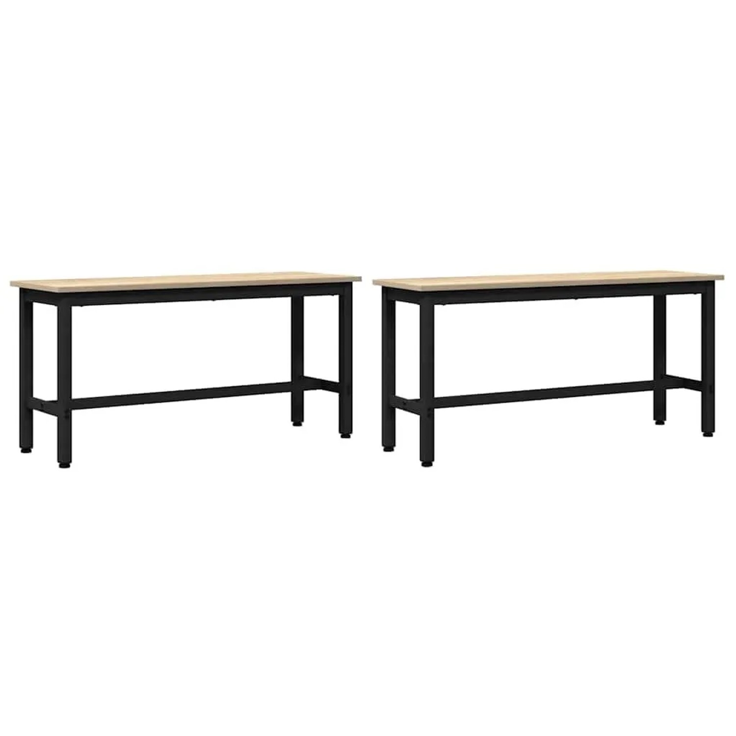 vidaXL Esstischbank 2 Stk Sonoma-Eiche 100 x 32,5 x 48,5 cm 873753