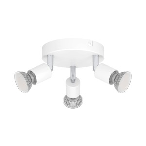 Weißer Eglo Wand- und Deckenspot Stecci-E, 3-flammig, für GU10 Leuchtmittel.