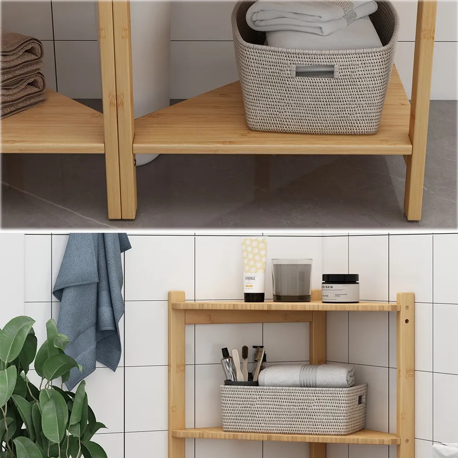 Vicco Bambus Waschbeckenunterschrank Zeno 68 x 61 cm 2er Set kaufen bei OBI