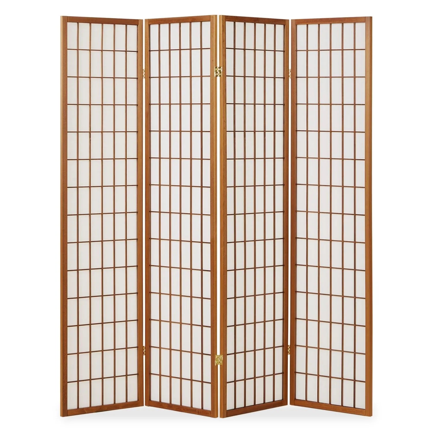 Homestyle4u 4-tlg. Paravent in Braun 176x175 cm 163