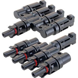 Schwaiger Solar-Adapter-Set 4in1, schwarz, für Solaranlagen. Adapter zur Verbindung von Solarmodulen.