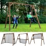 Axi 4-in-1 SportsFun Schaukel mit 2 Kindern und Netzen für Fußball, Tennis, Volleyball und Badminton.