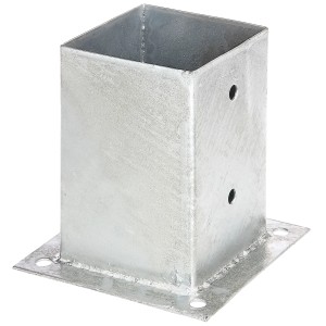 Feuerverzinkte Alberts Aufschraubhülse für Vierkantholzpfosten, 101x101/150/150x150 mm.