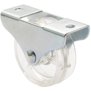 Wagner Möbel-Bockrolle, transparent, 50 kg Tragkraft, verzinkter Stahl, Ø 50 mm.