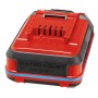 Einhell 18V Akku Power X-Change Plus 3,0 Ah, rot/schwarz, staub- und wassergeschützt.