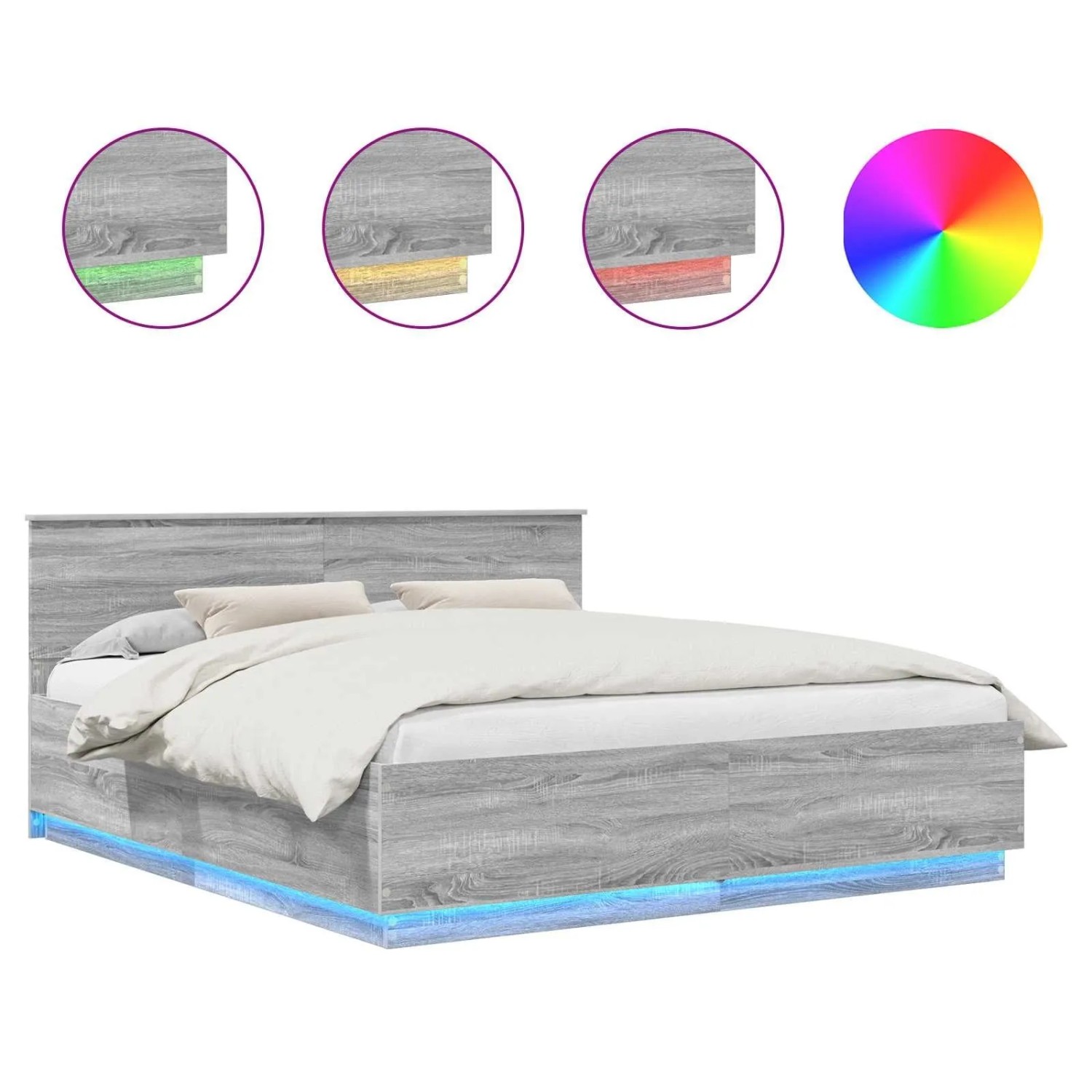 vidaXL Bettrahmen Graues Sonoma 180 x 200 cm Holzwerkstoff 3408052