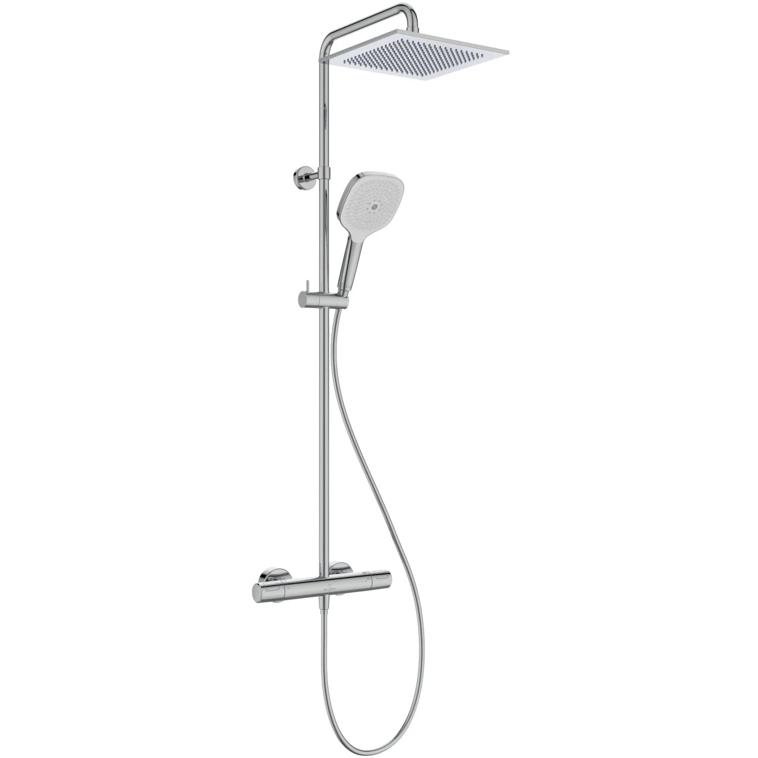 Villeroy & Boch Elody Duschsystem Komplettset mit Drei Strahlarten Chrome