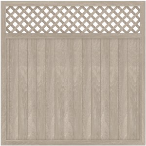 Sichtschutzzaun Element Longlife Riva mit Gitter, Polareiche, 180x180 cm.