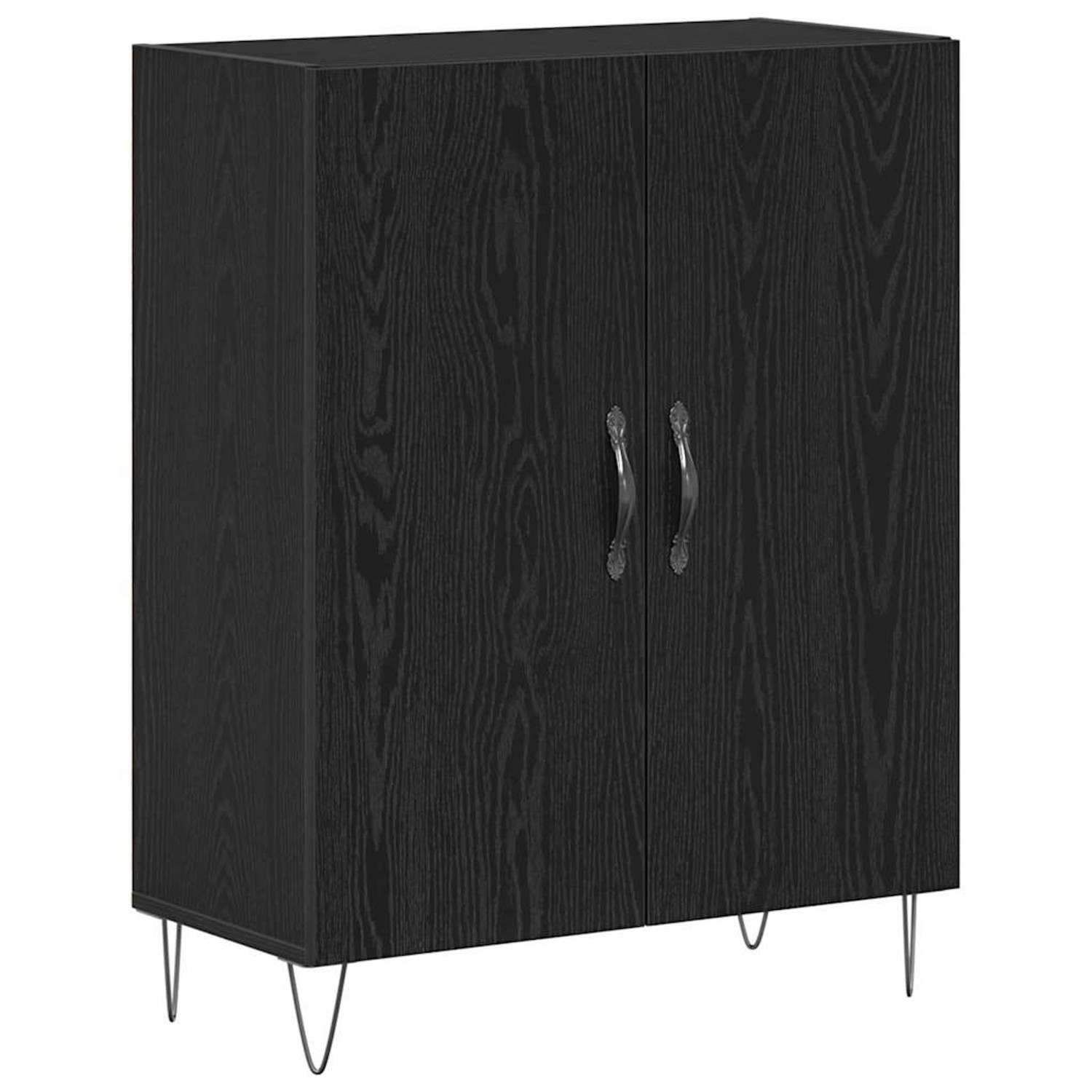 vidaXL Sideboard Schwarz Eichen-Optik 69,5 x 34 x 90 cm Holzwerkstoff 86287 günstig online kaufen