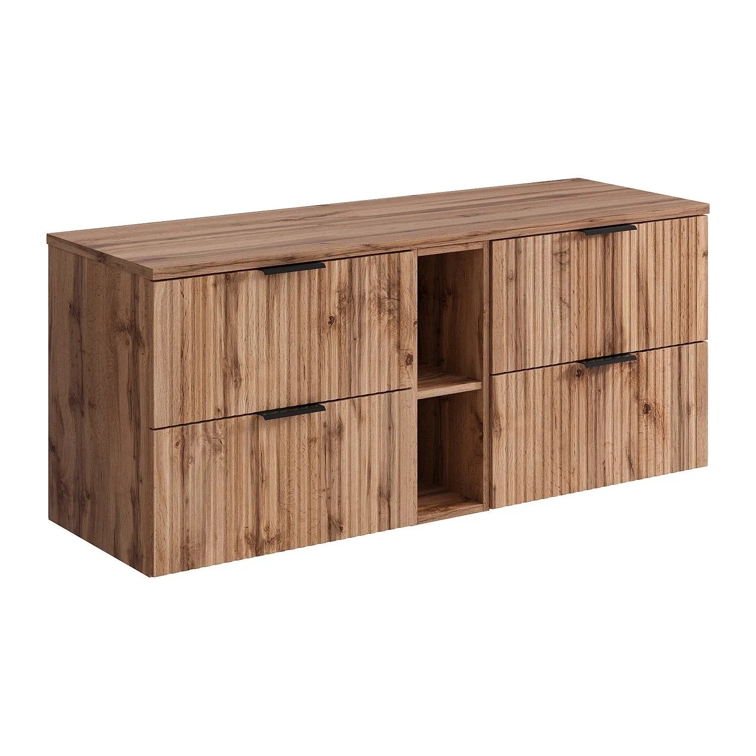 Vente-unique Waschbeckenunterschrank Zevara Naturfarben Hell 140 cm