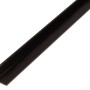 Schwarzes, gleichschenkliges Winkelprofil aus Kunststoff, 15x15x1000 mm.