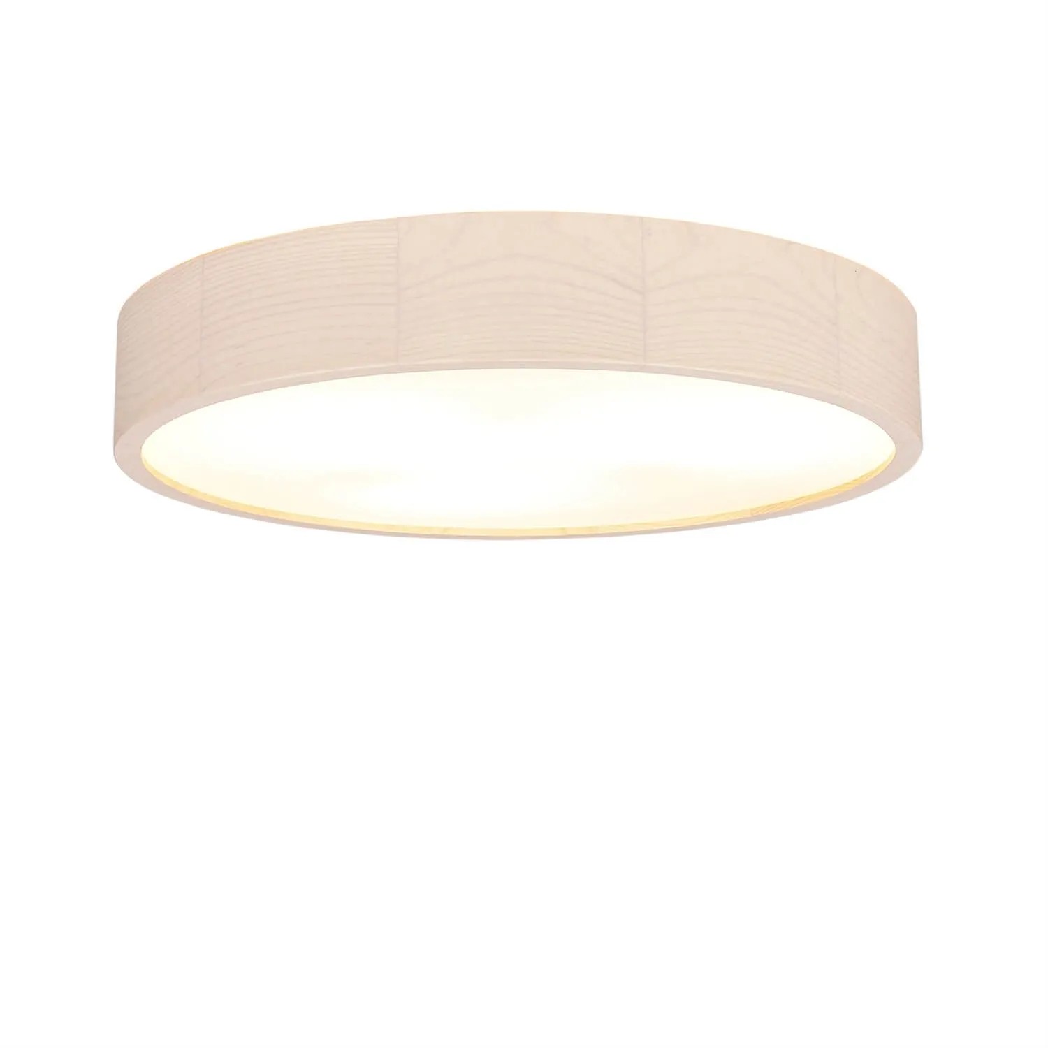 Licht-Erlebnisse Deckenlampe Holz Glas Rund Ø 47 cm Geweißt 3x E27