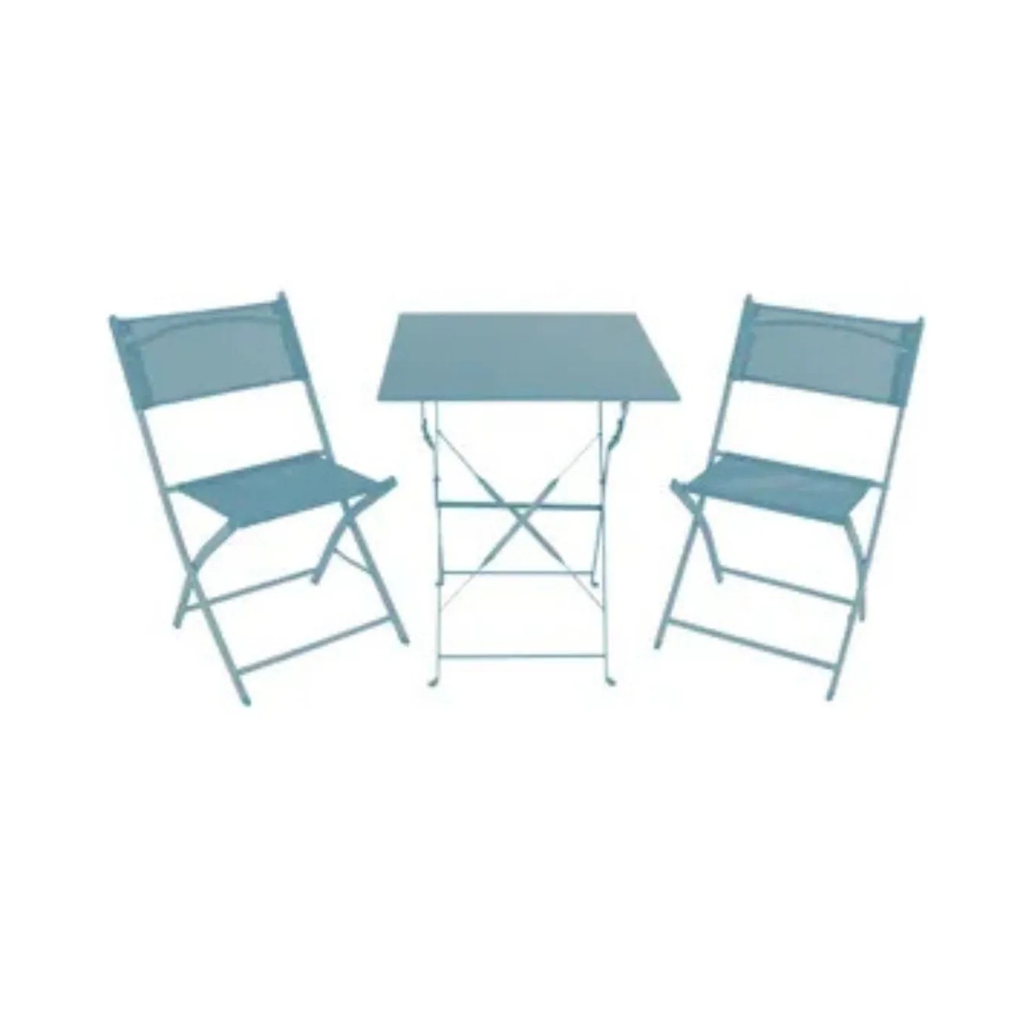 Lex Bistro Set Sitzgruppe Gartenset Gartenmöbel Sitzgarnitur 3-teilig Taubenblau