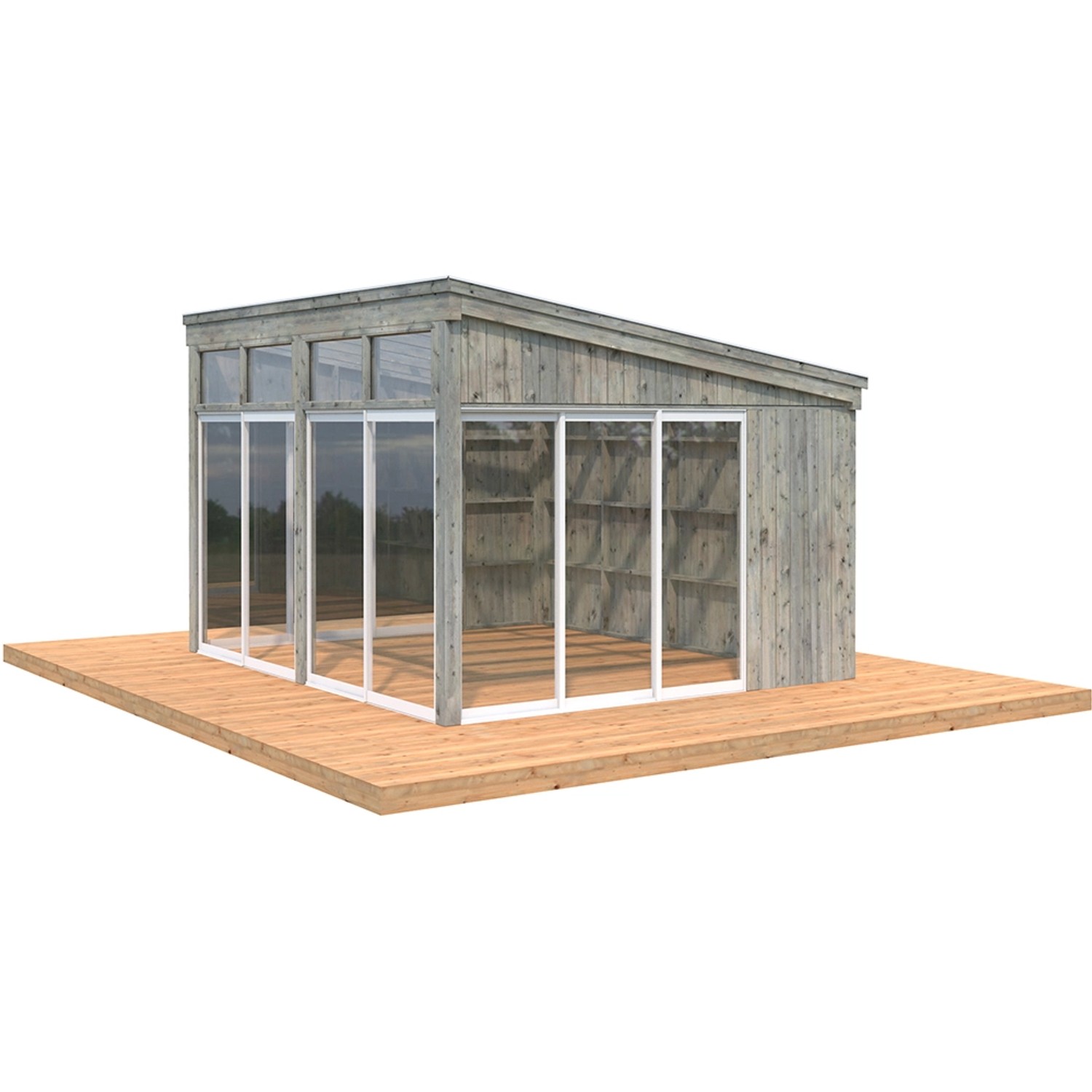 Palmako Pavillon Nova 13,0 m² Grau Tauchgrundiert 417 cm x 356 cm günstig online kaufen