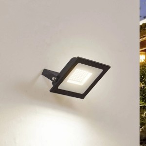 Moderne schwarze LED Außenwandleuchte Maikel aus Aluminium, 1-flammig.