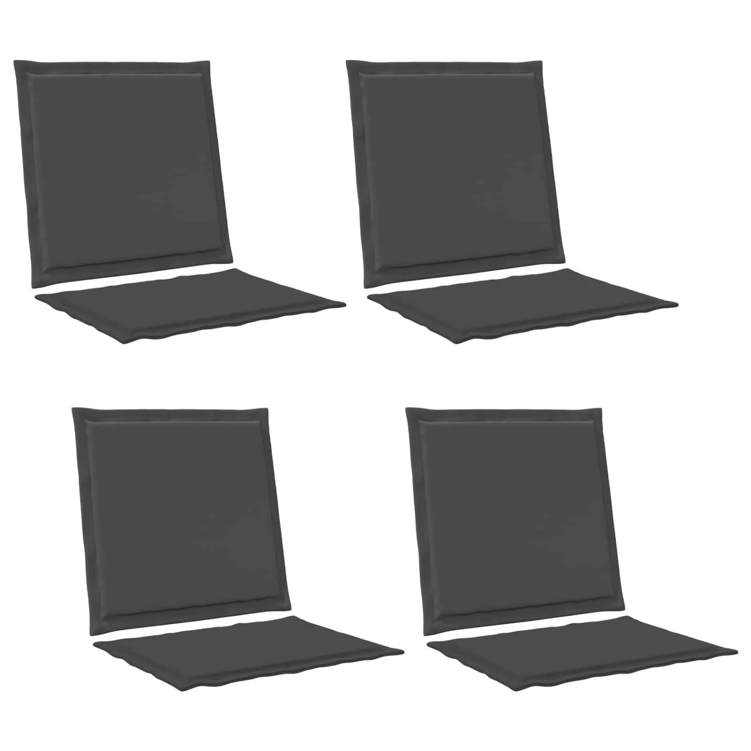 vidaXL Sitz- und Rückenkissen 4 Stk Anthrazit 47 x 45 x 2 cm Polyester 899978