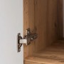 Detailaufnahme: Held Möbel Unterschrank Salerno, 40 cm, matt Weiß-Wotaneiche, Scharnier sichtbar.