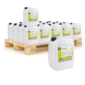 Palette mit Höfer Chemie Essigsäure 60% in 10l Kanistern, Reiniger und Entkalker.