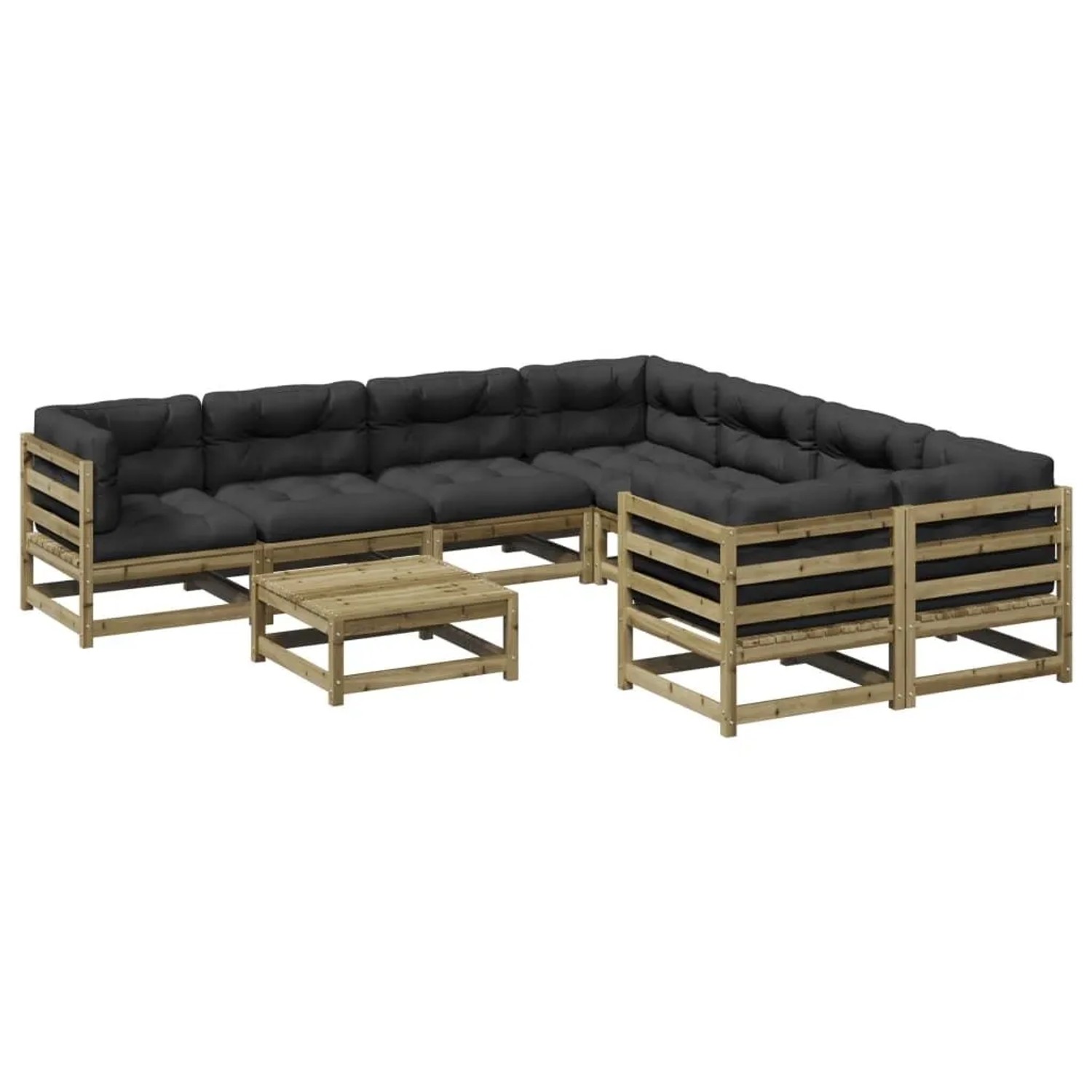 vidaXL 9 Tlg Garten-Sofagarnitur mit Kissen Kiefernholz Imprägniert 3299373