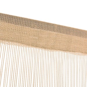 Beige Fadenvorhänge (2 Stk.) für Fenster, 140x250 cm. Dekorative Gardinen mit Tunneldurchzug.