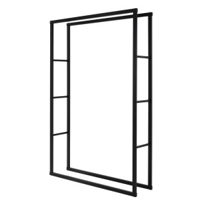 ML-Design Kaminholzregal, 100x150x25cm, rechteckig, schwarz, Metall, für Innen und Außen.