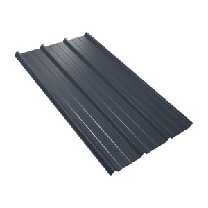 Anthrazitfarbenes Weckman Trapezblech W45, 1500x1069x0,5 mm, für Dacheindeckung.