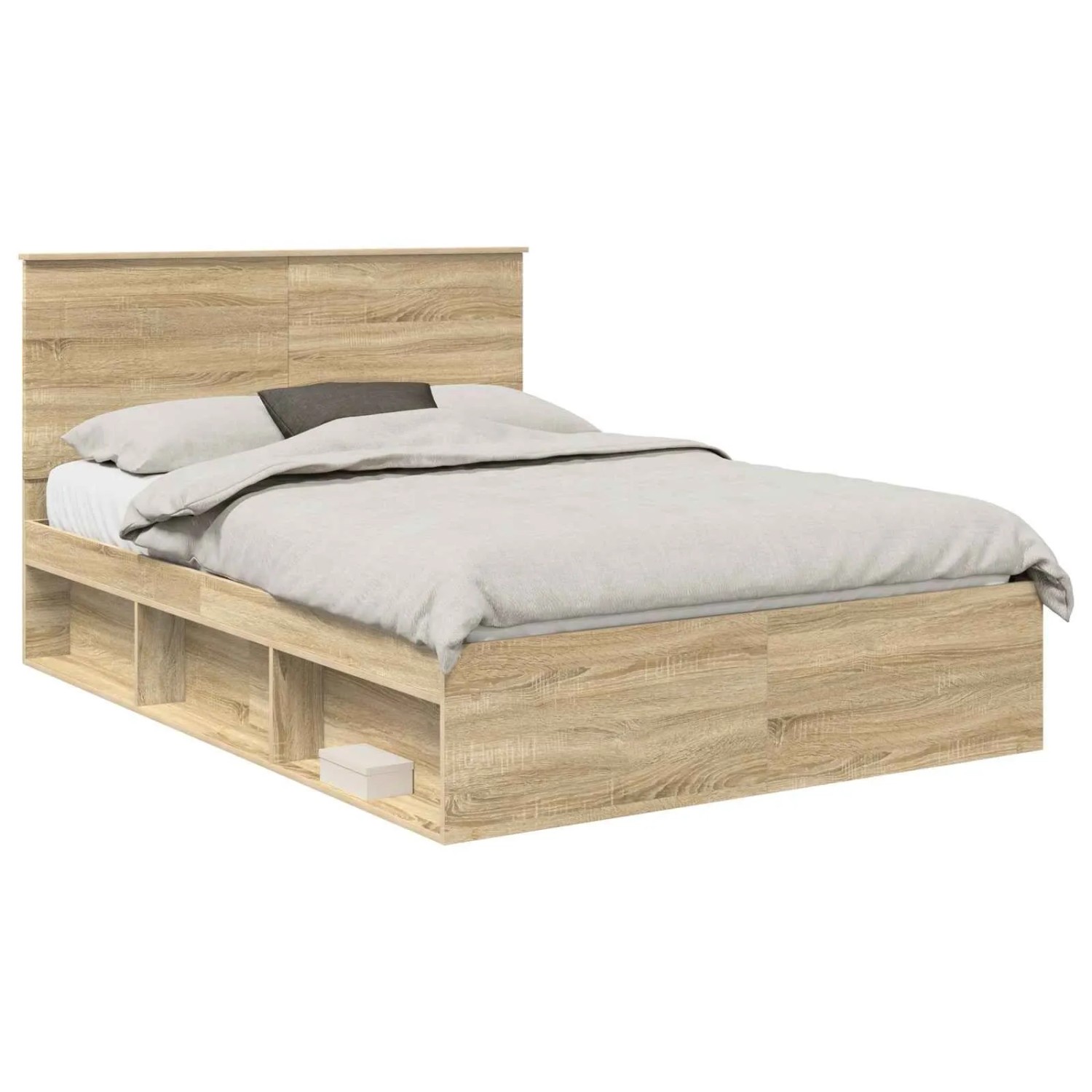 vidaXL Bettrahmen Sonoma 140 x 190 cm Massives Kiefernholz 3409347