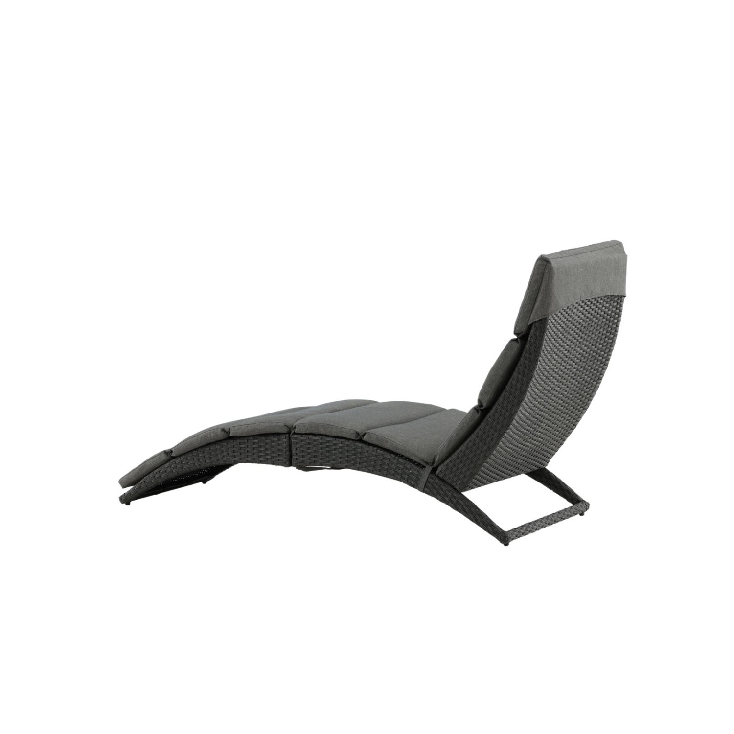 Schwarze ebuy24 Archie Sonnenliege aus Rattan für den Garten.