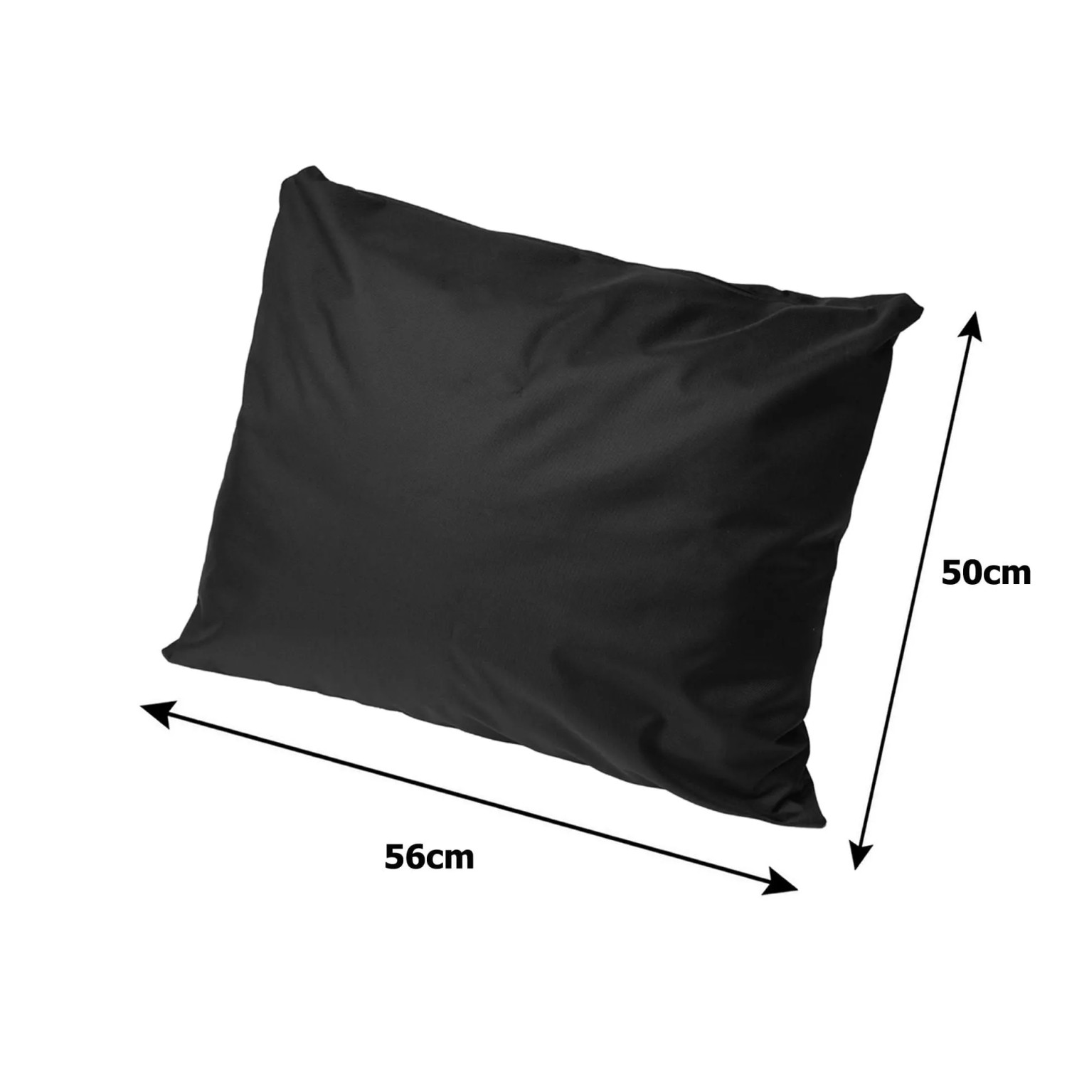 Schwarzes Rückenkissen (50x56cm) für Setgarden Mix Bankkissen, geeignet für Gartenstuhlauflagen.