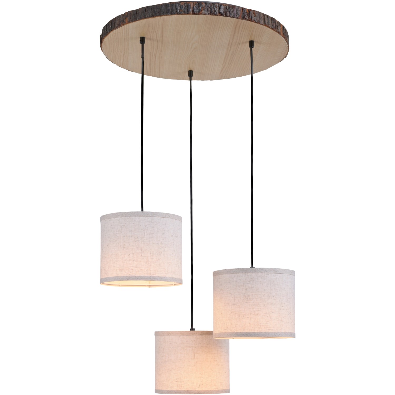 Just Light. Pendelleuchte Bark Holzdekor 52 x 120 cm