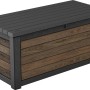 Keter Auflagenbox Northwood, 630 l, Walnussholz-Optik. Wetterfeste Aufbewahrungsbox für Garten, Terrasse oder Balkon.